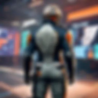 Immersive Patching in Virtual Worlds Virtual reality world with patch updates floating around