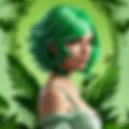 Mysterious botanical blend for phantom green hair dye