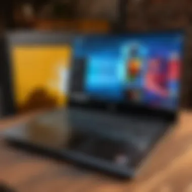 Illustration demonstrating seamless Windows 10 performance on laptops