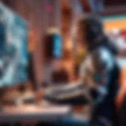 A gamer immersed in Valorant gameplay with a VPN interface on screen