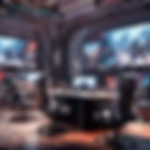 A competitive esports arena filled with intense gaming action