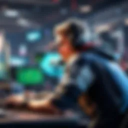 A thrilling moment during an e-gaming tournament showcasing players' intense focus.