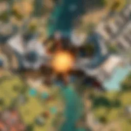 An overhead view of a Valorant map highlighting vision-blocking areas