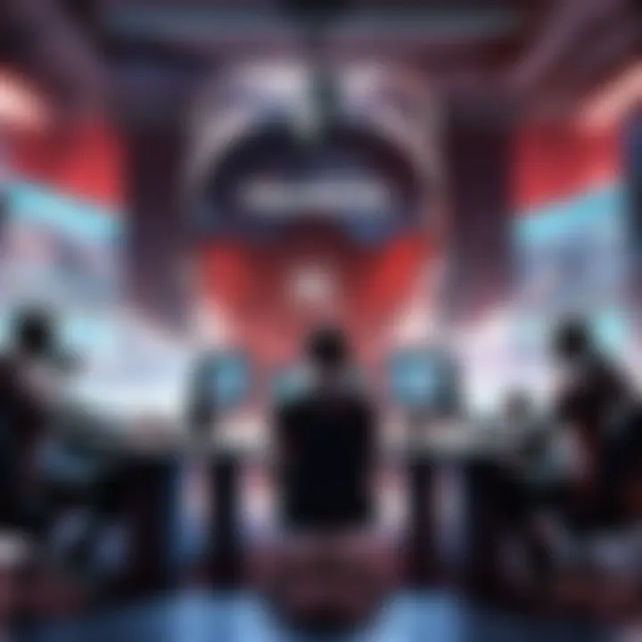 Team strategizing in an esports tournament