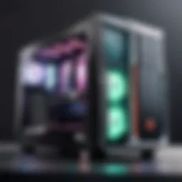 Detailed view of a gaming rig setup showcasing hardware components
