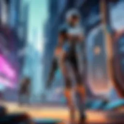 Illustration of a futuristic gaming world