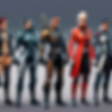 Valorant character selection screen showcasing diverse agent lineup