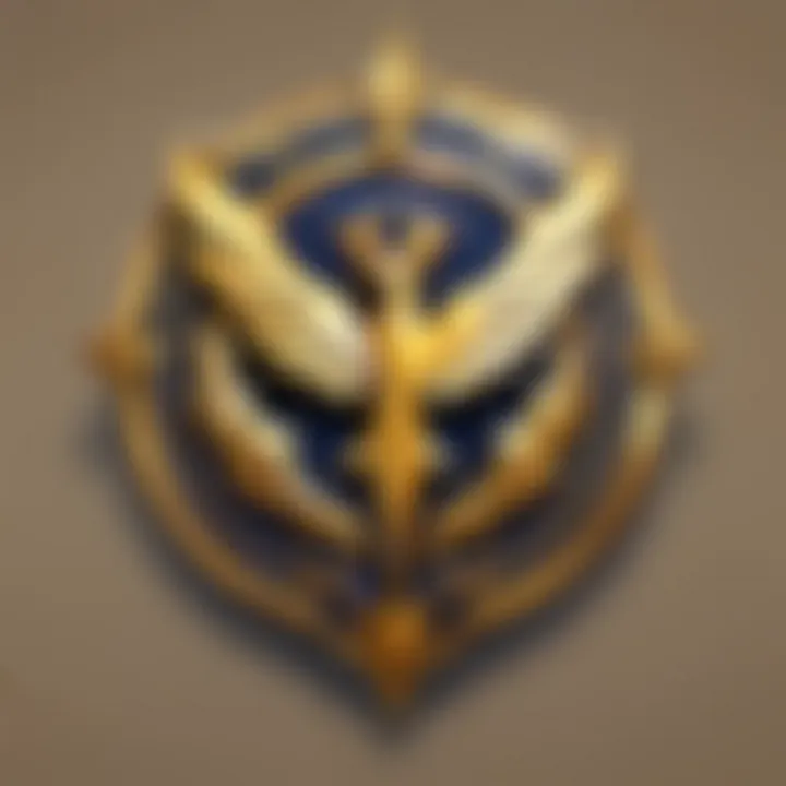 Valorant emblem in gold hues on a futuristic background