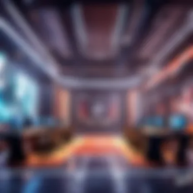 Valorant Esports Tournament Arena Vibrant esports tournament arena showcasing Valorant matches