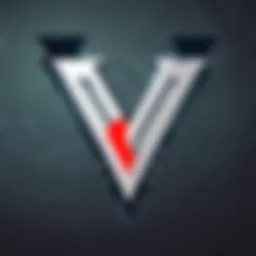 Valorant logo with a dynamic background