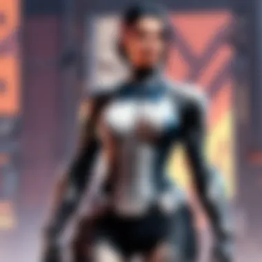 A player equipped with a unique skin in a match, illustrating gameplay dynamics.