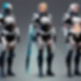 A vibrant selection of Valorant skins showcasing various themes and styles