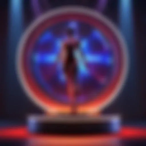 Round Portable Stage with Colorful Lighting