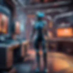 Virtual reality futuristic game concept