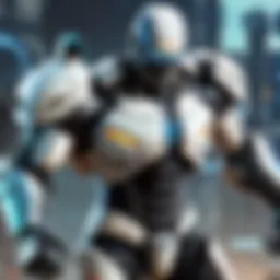 Virtual Warrior battling in a futuristic Arena