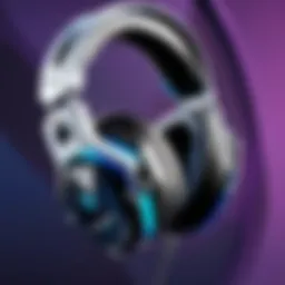 High-performance gaming headset on a sleek gaming desk